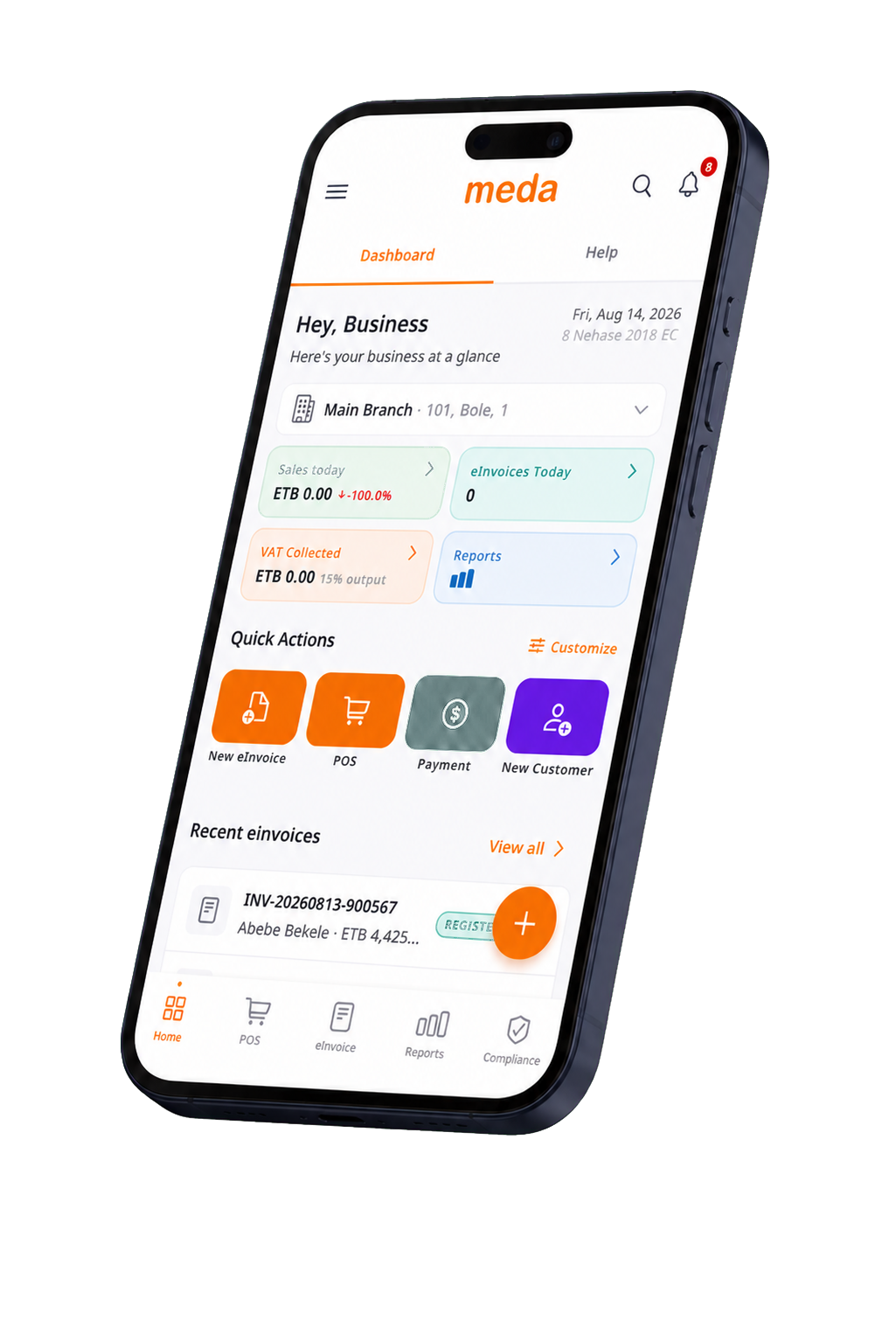 Meda Go on a mobile phone
